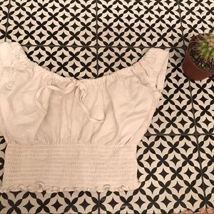 brandy melville white off the shoulder top